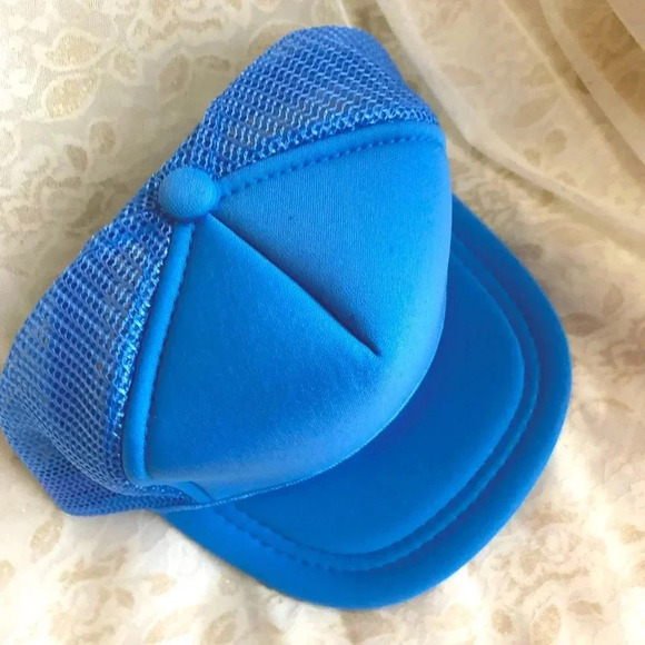 Unisex Boys/Girls & Kids Blue snapback adjustable Cotton Net Baseball hat - Picture 1 of 5